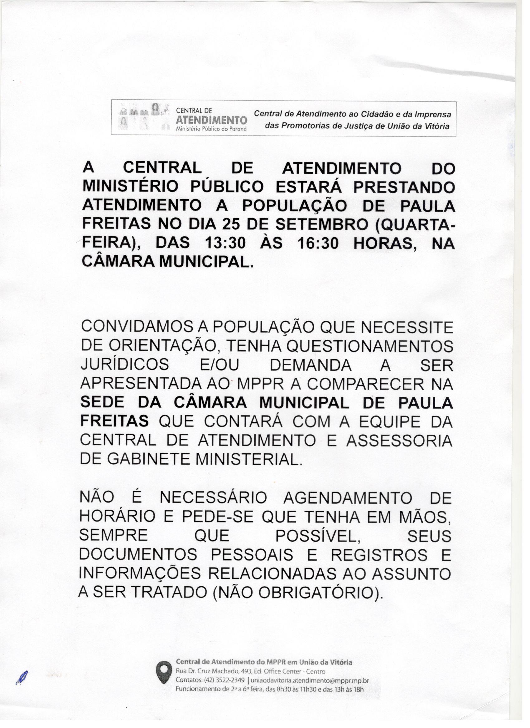 Atendimento Ministério Público